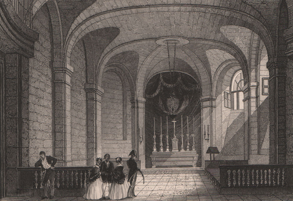 PARIS. Chapelle de la Prison de la Conciergerie. BICKNELL 1845 old print